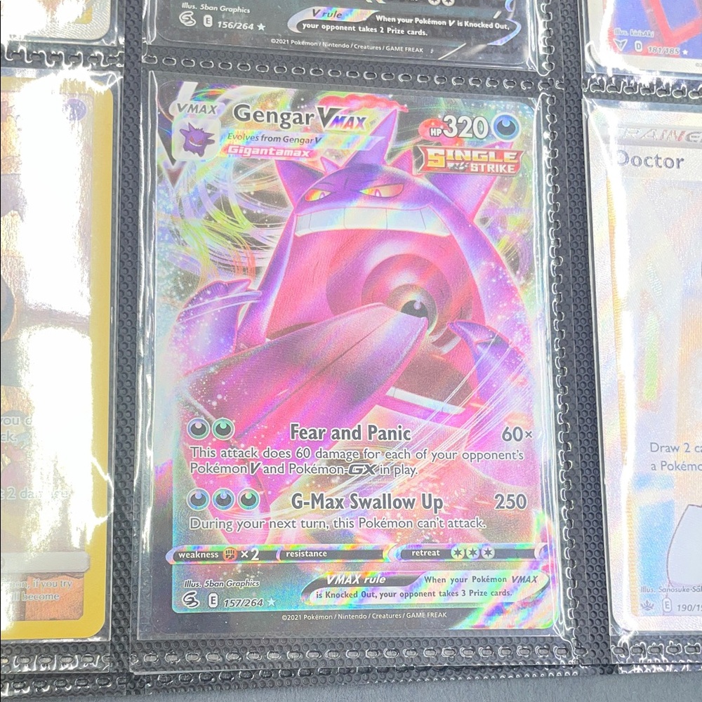 Pokemon VMAX Gengar Trading Card - Purple and Pink